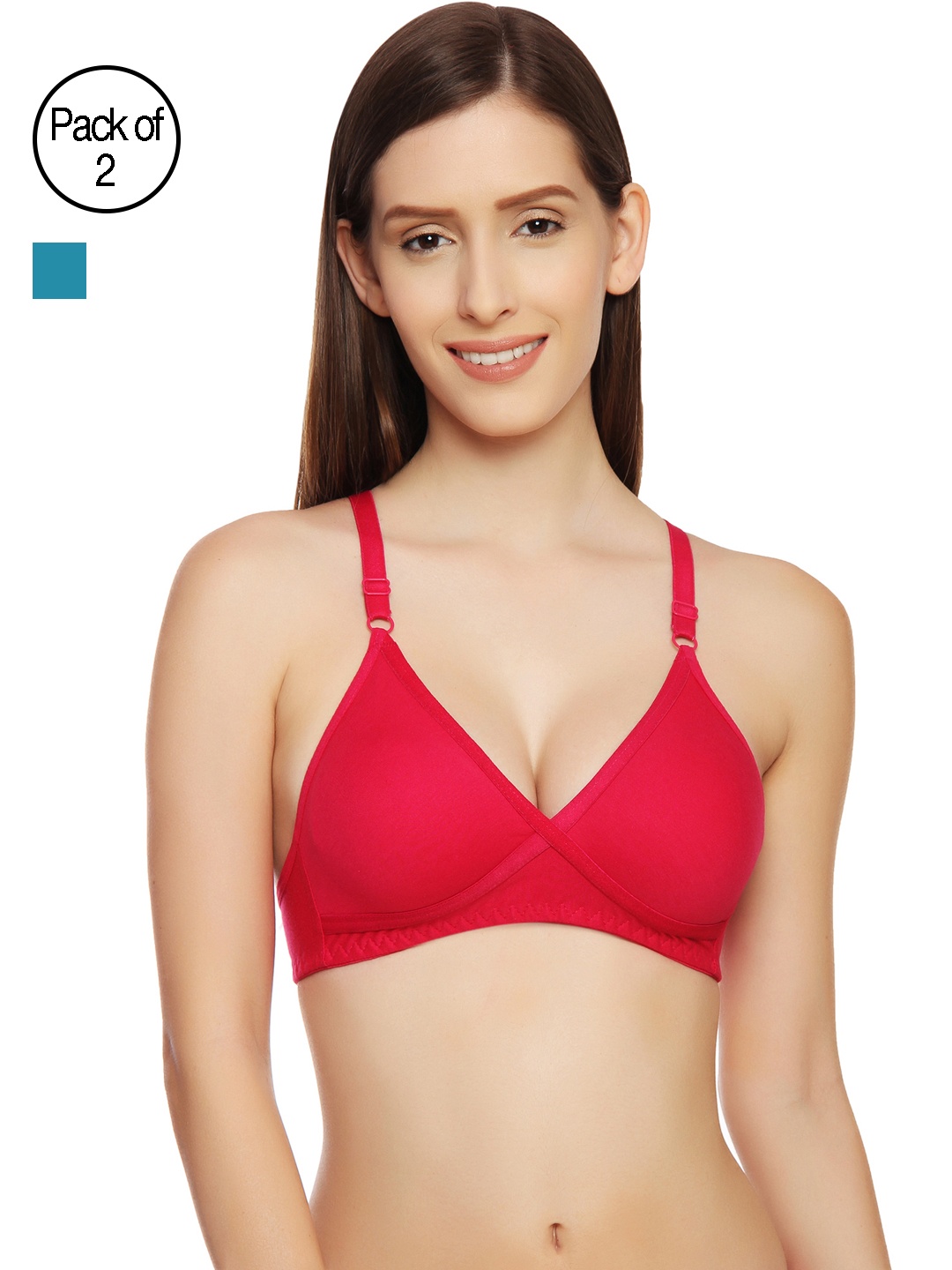 

Innocence Women Pack of 2 T-shirt Bra BBAPLIN51586, Fuchsia