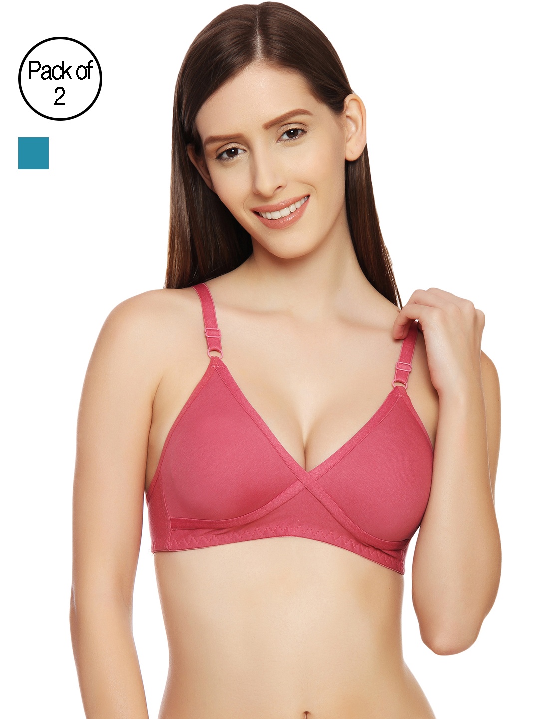 

Innocence Women Pack of 2 T-shirt Bra BBAPLIN51583_40B, Pink