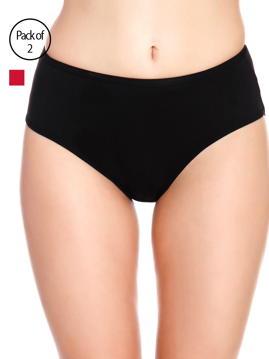 

Innocence Women Pack Of 2 Assorted Hipster Briefs BBAPLIN36576, Black