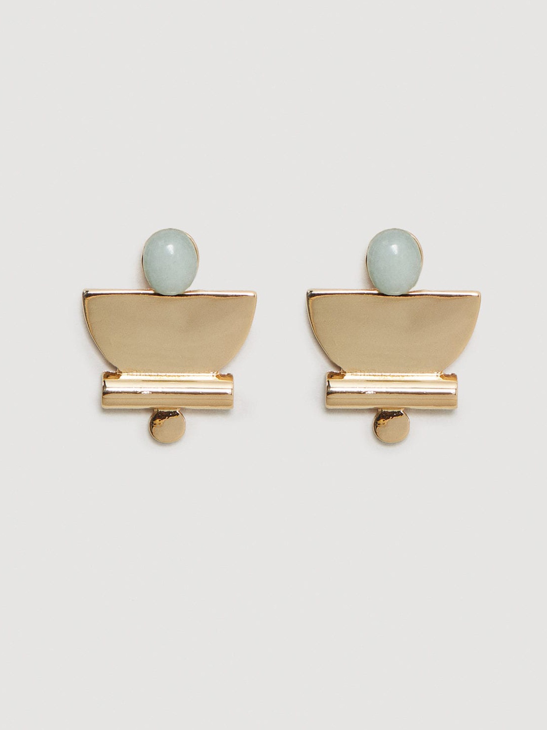 

MANGO Beige Contemporary Studs