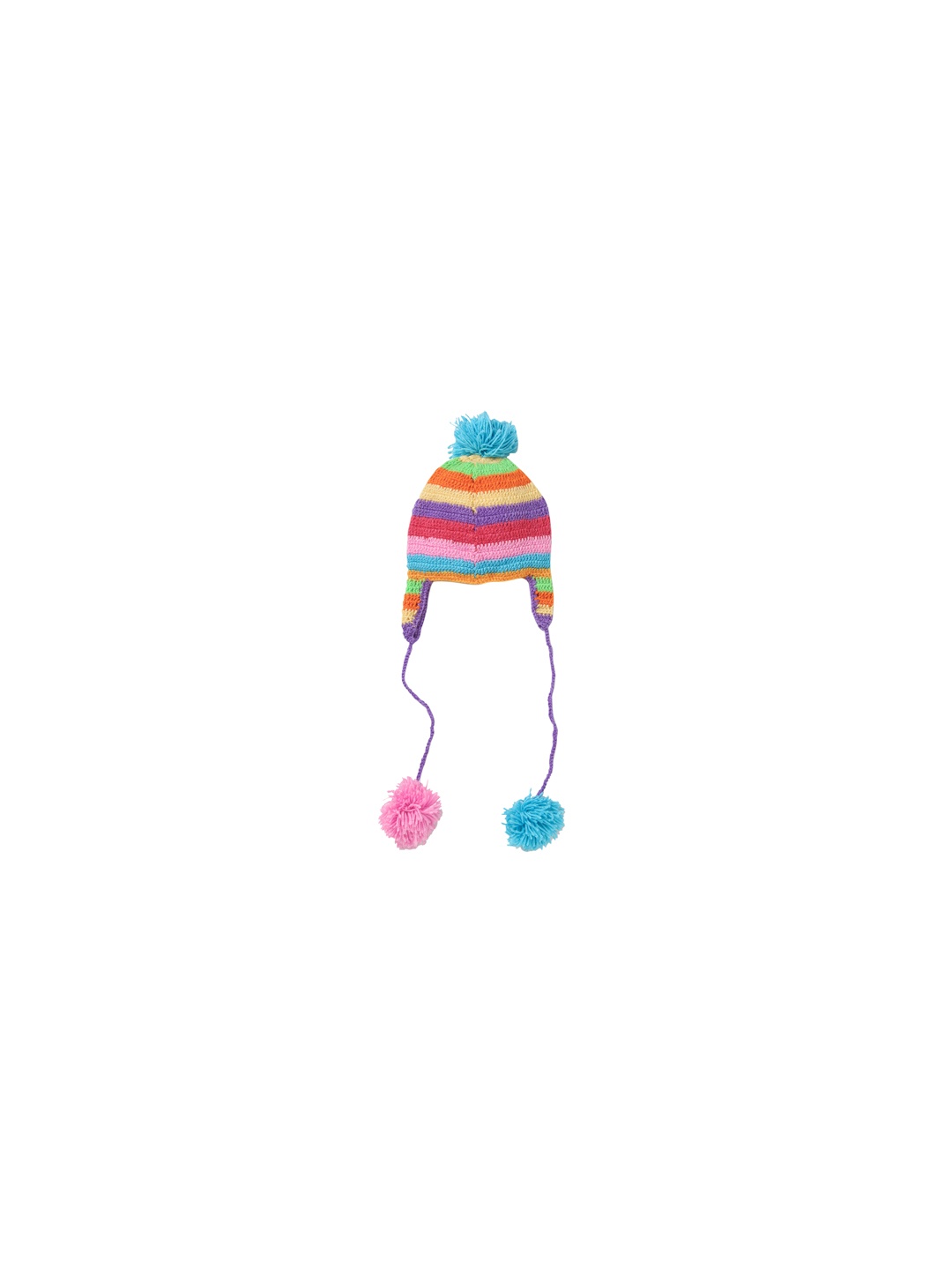 

CHUTPUT Kids Multi-Coloured Self Design Woolen Chullo Hat