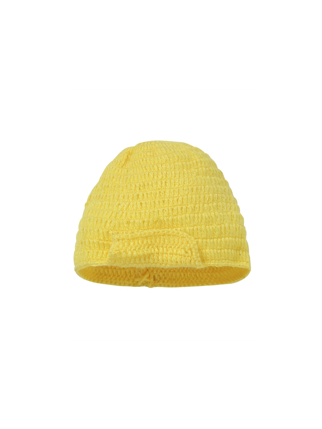 

CHUTPUT Kids Yellow Self Design Woolen Beanie