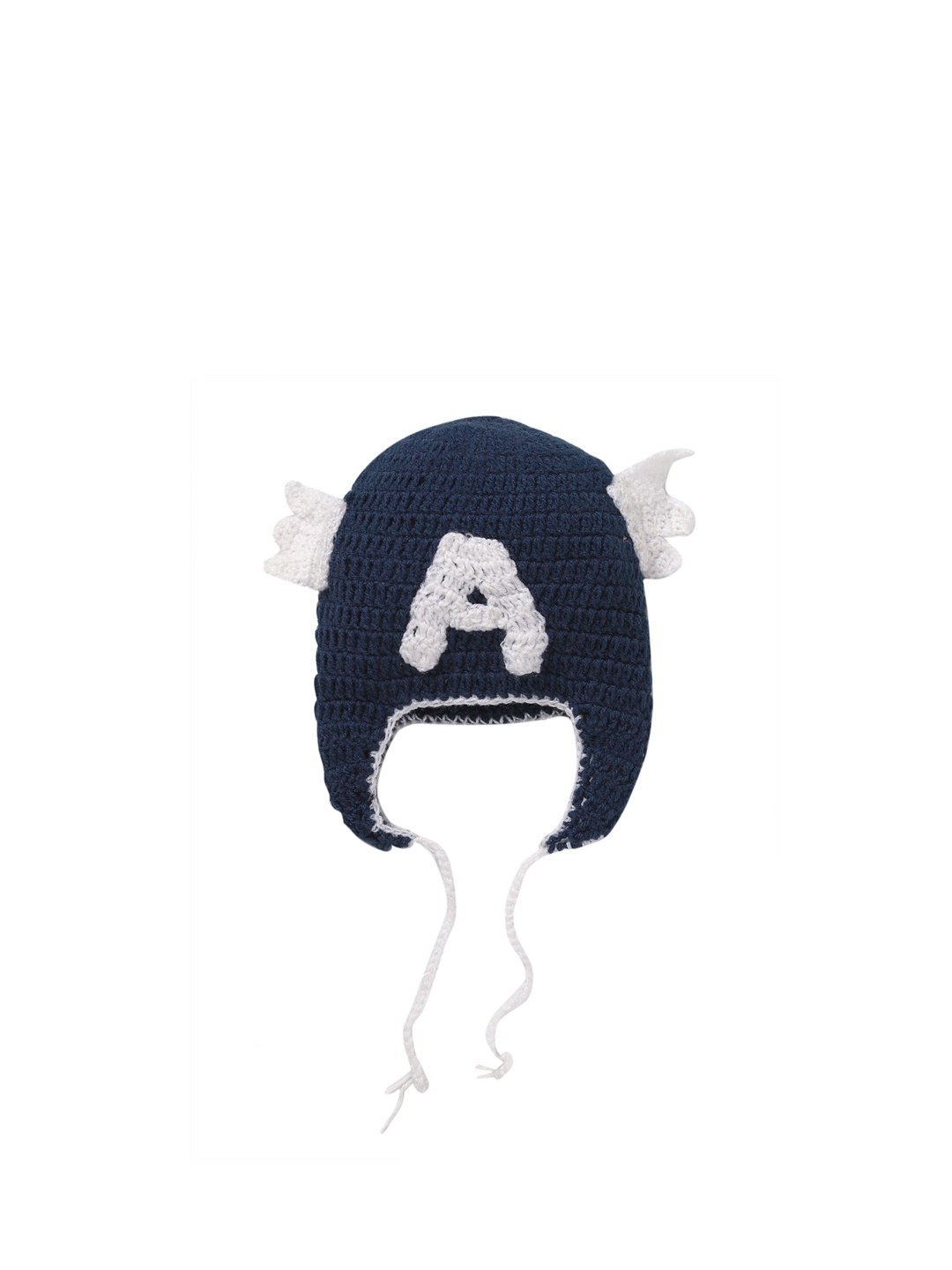 

CHUTPUT Kids Cream-Coloured Self Design Woolen Chullo Hat, Blue