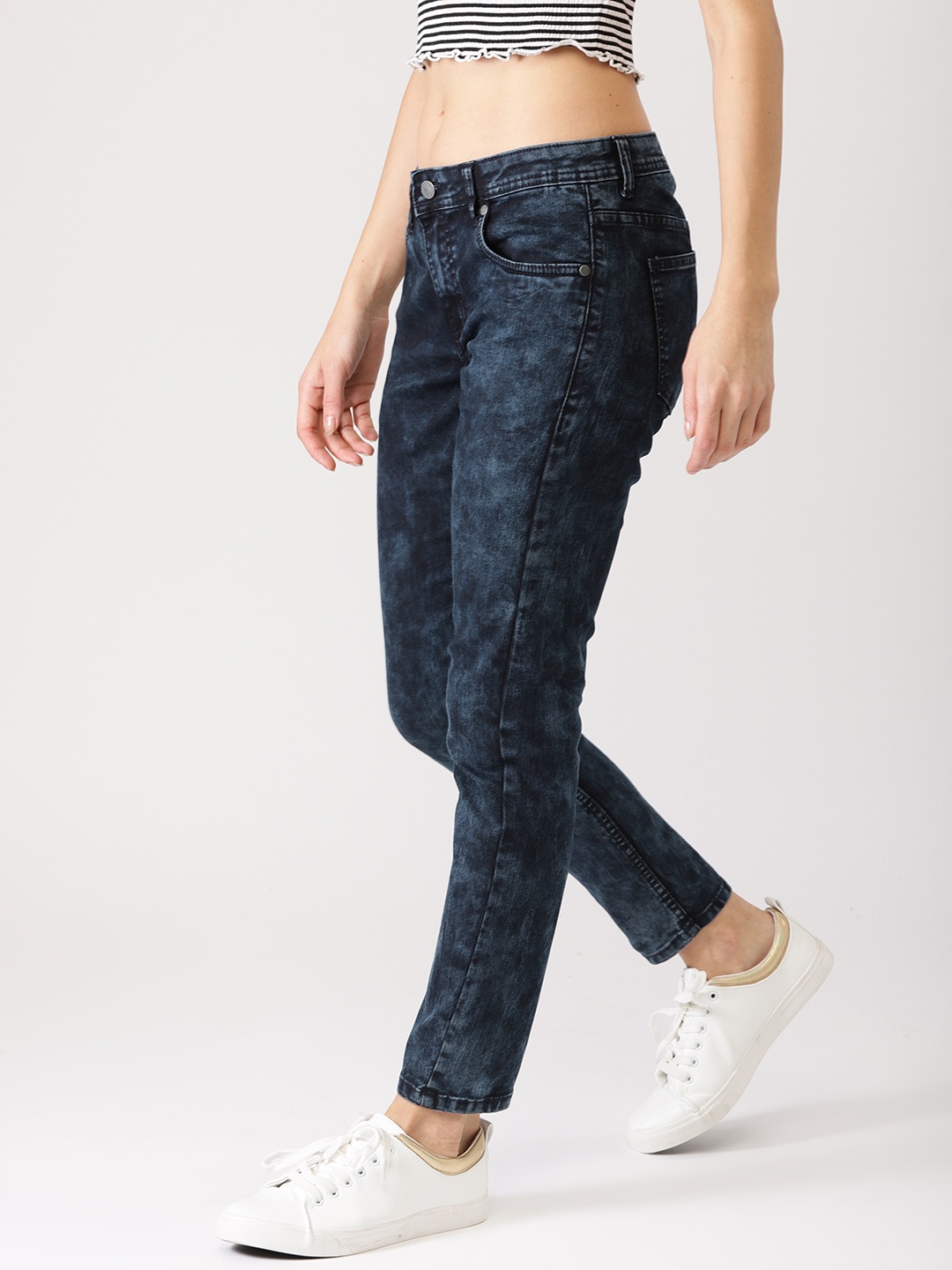 

DressBerry Women Navy Blue Skinny Fit Mid-Rise Clean Look Stretchable Jeans
