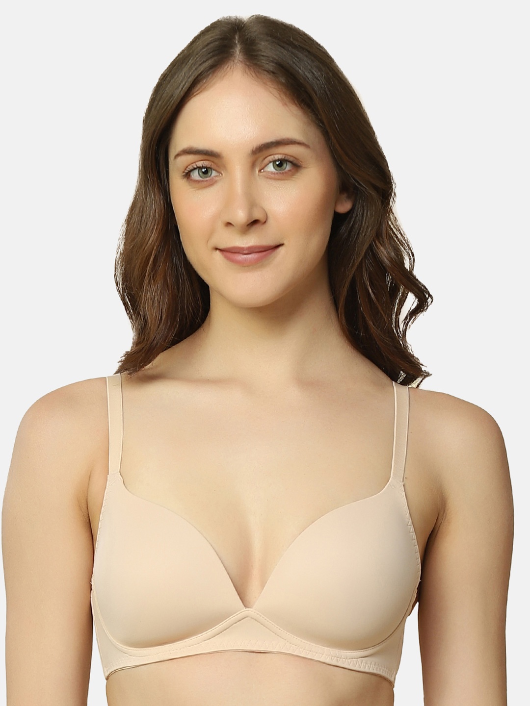 

Triumph T-Shirt Bra 77 Invisible Padded Wireless Seamless Everyday Bra, Beige