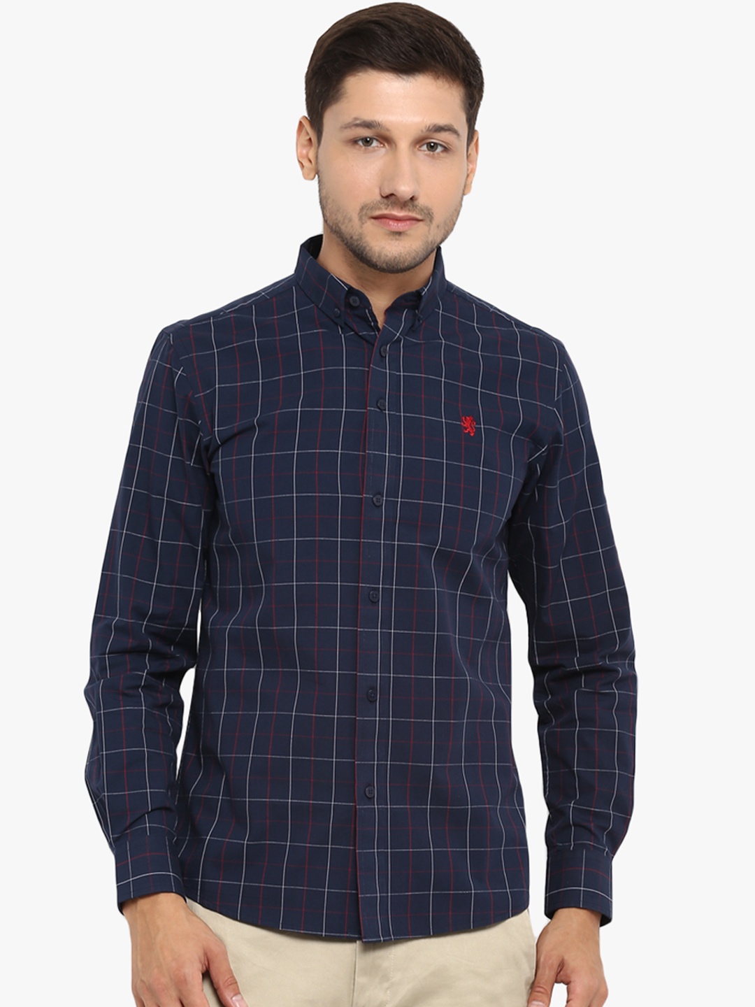 

Red Tape Men Navy Blue & White Checked Casual Shirt