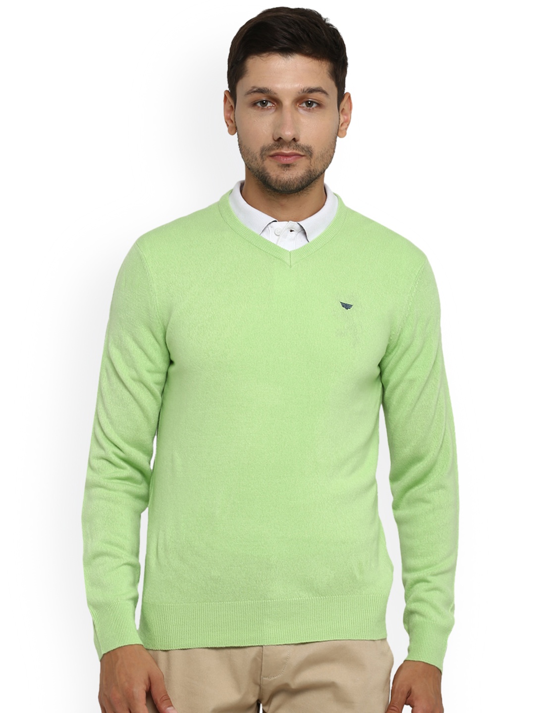

Red Tape Men Green Solid Pullover