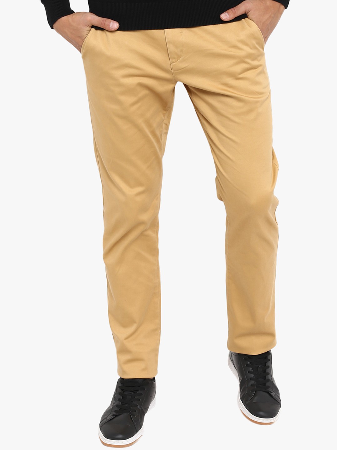 

Red Tape Men Beige Slim Fit Solid Chinos
