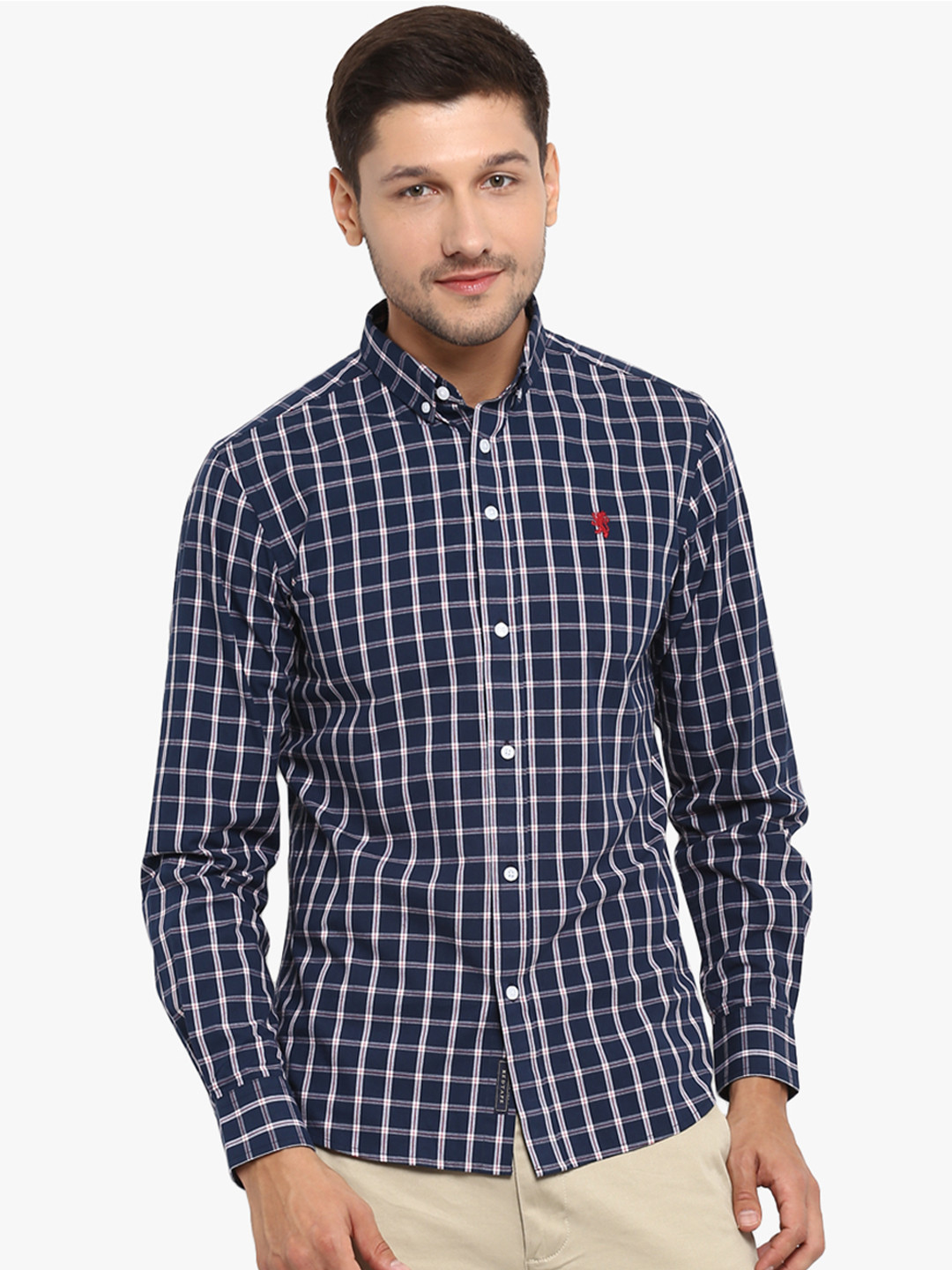 

Red Tape Men Navy Blue & White Checked Casual Shirt