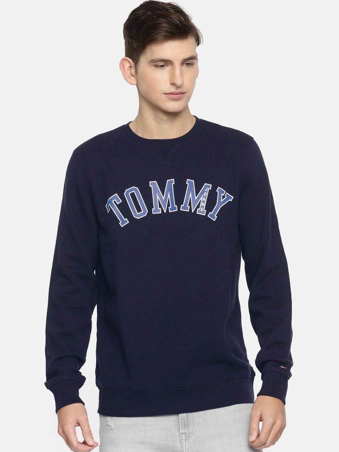 

Tommy Hilfiger Men Navy Printed Sweatshirt, Navy blue
