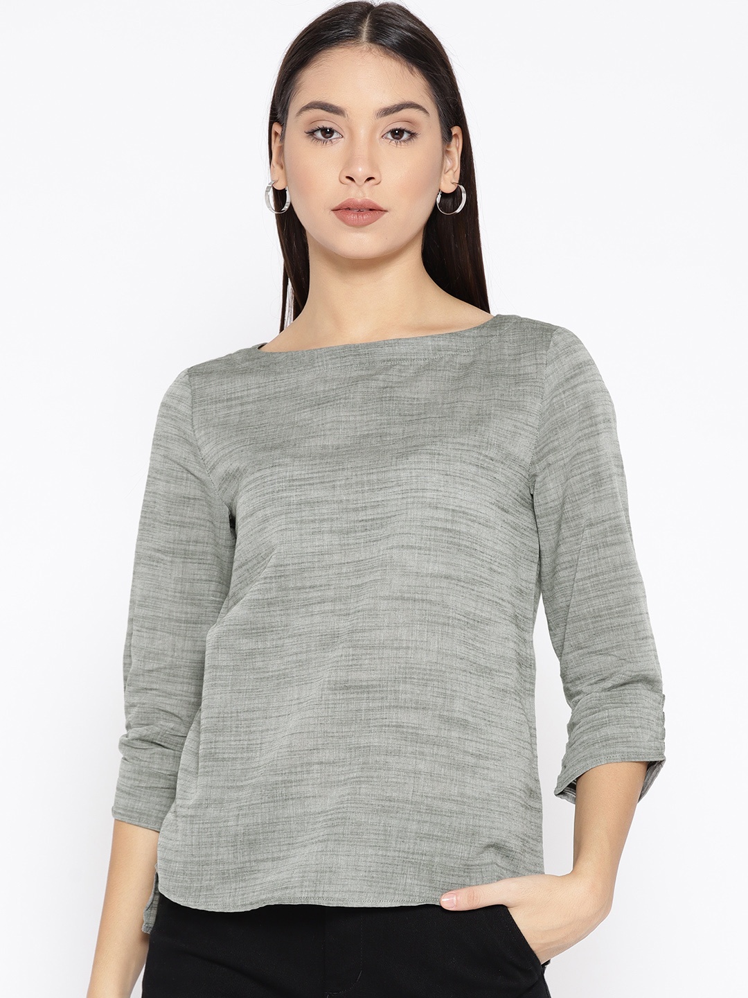 

Wills Lifestyle Women Grey Solid Top