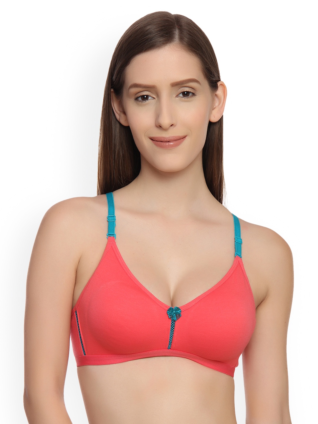 

Innocence Red Solid Non-Wired Non-Padded T-shirt Bra