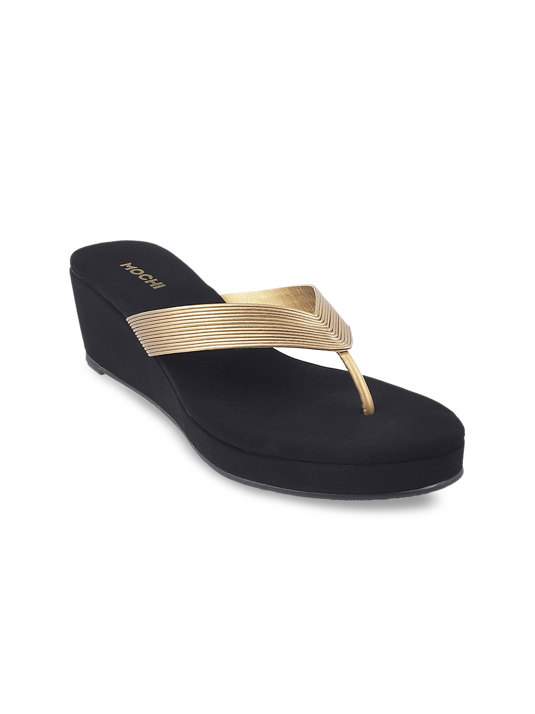 

Mochi Women Gold-Toned Solid Sandals