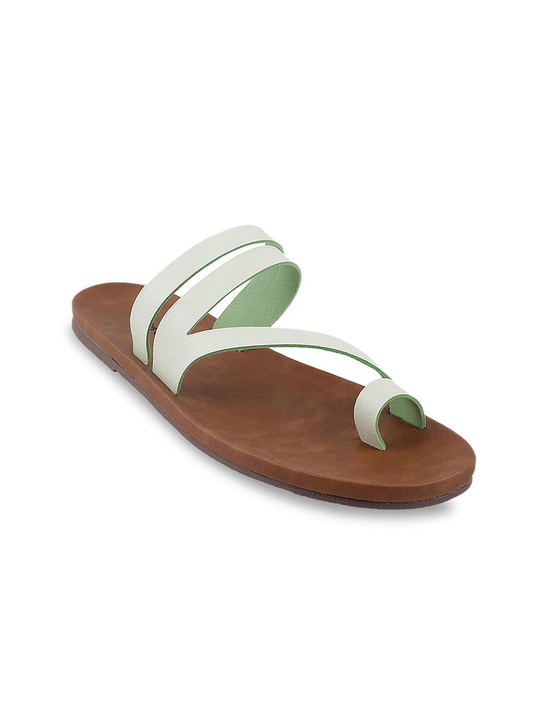 

Mochi Women White Solid Synthetic One Toe Flats