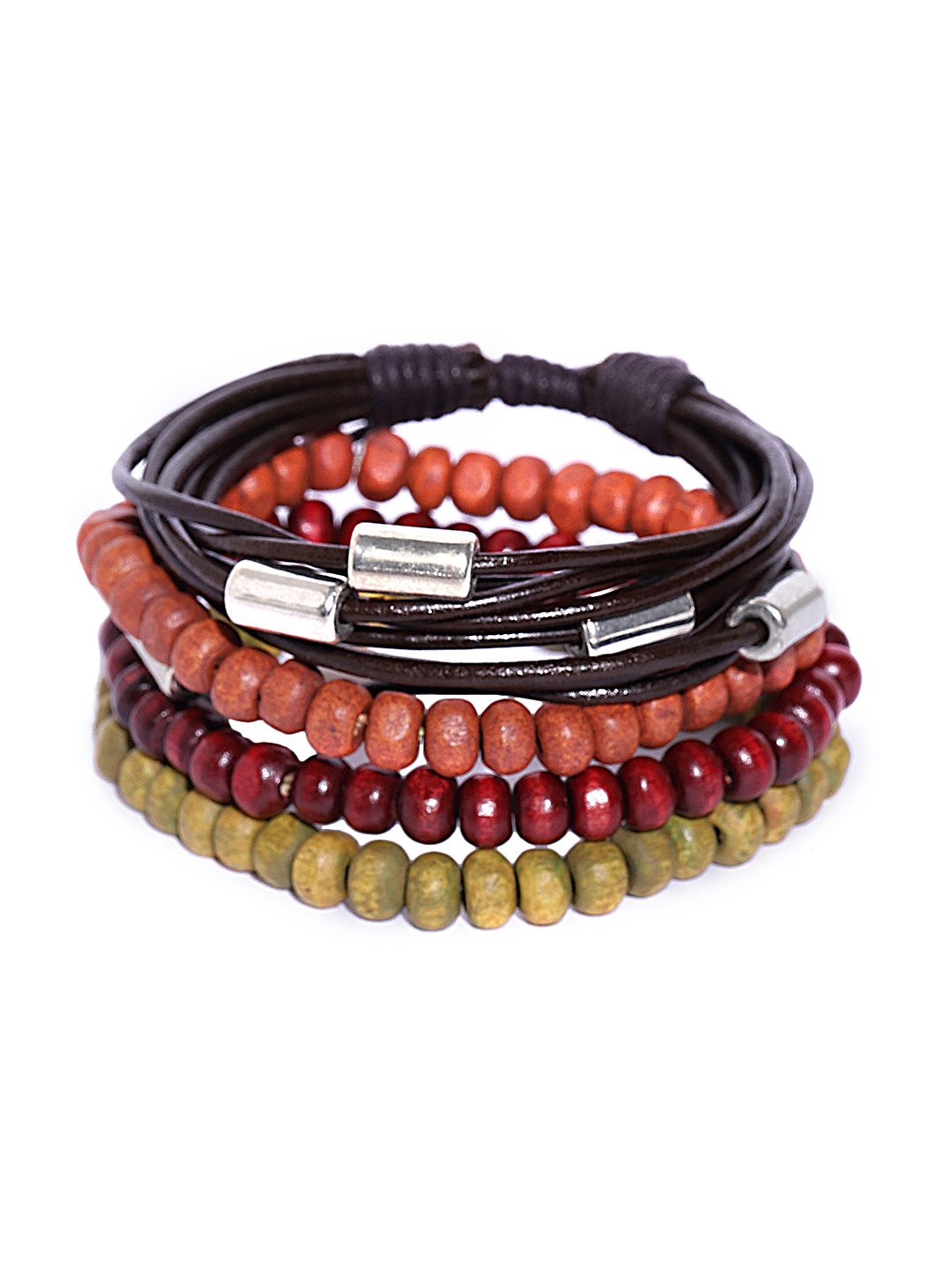 

Blueberry Men Set of 4 Bracelets, Coffee brown