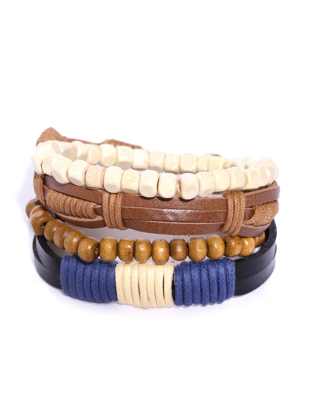 

Blueberry Men Set of 4 Bracelets, Brown
