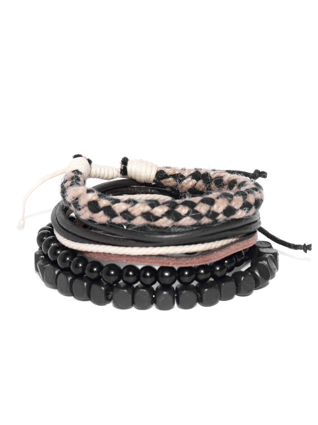 

Blueberry Men Set of 4 Black Bracelets
