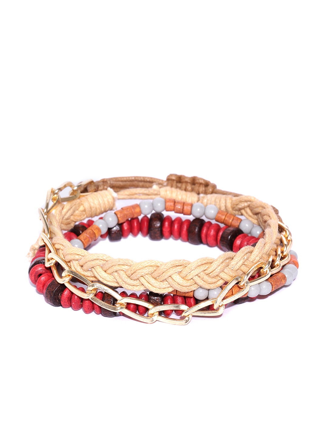 

Blueberry Men Set of 4 Bracelets, Red