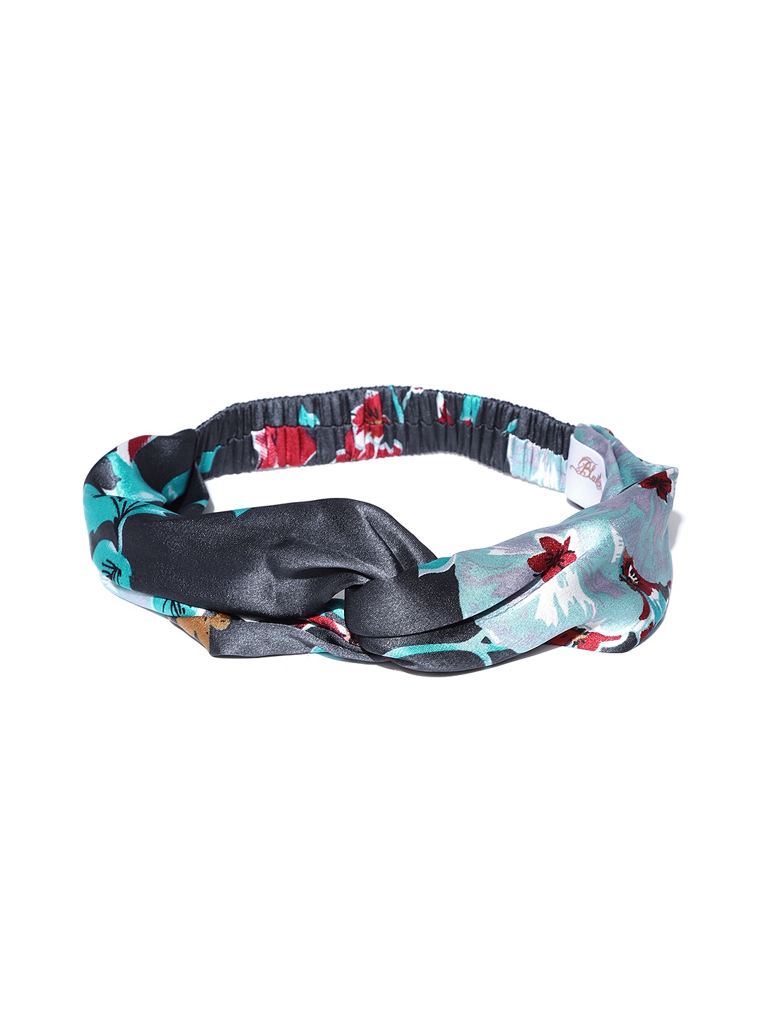 

Blueberry Women Blue & Maroon Printed Satin Knot Detail Hairband