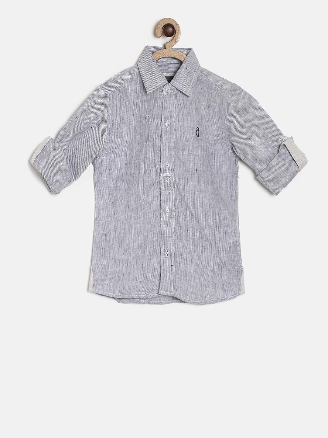 

Gini and Jony Boys Blue Regular Fit Striped Casual Shirt