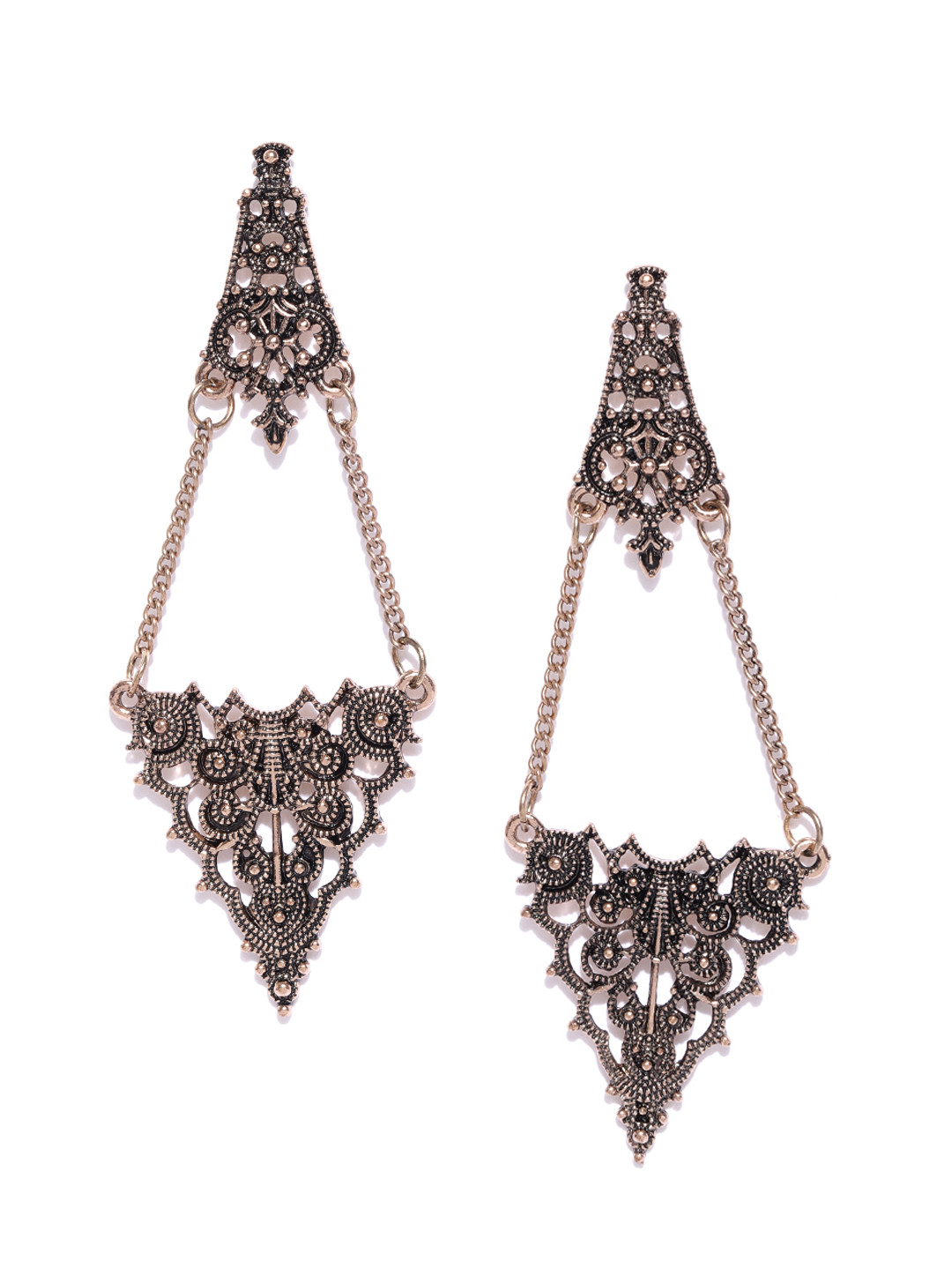 

Blueberry Antique Gold-Plated Classic Drop Earrings