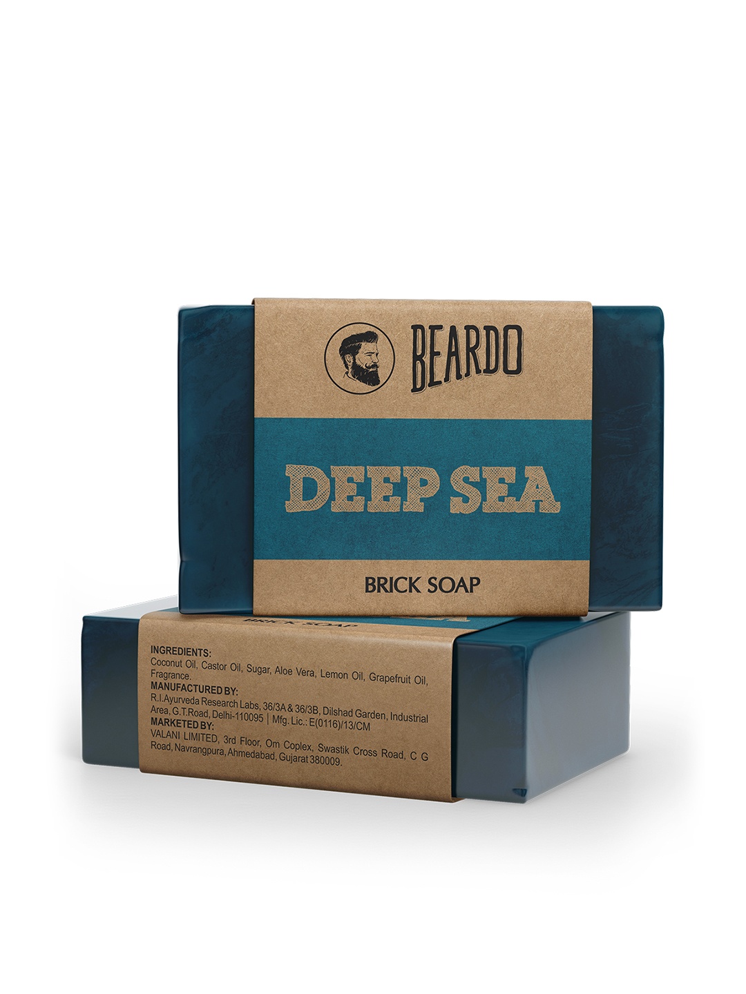 

Beardo Men Deep Sea Brick Soap 125 g, Blue