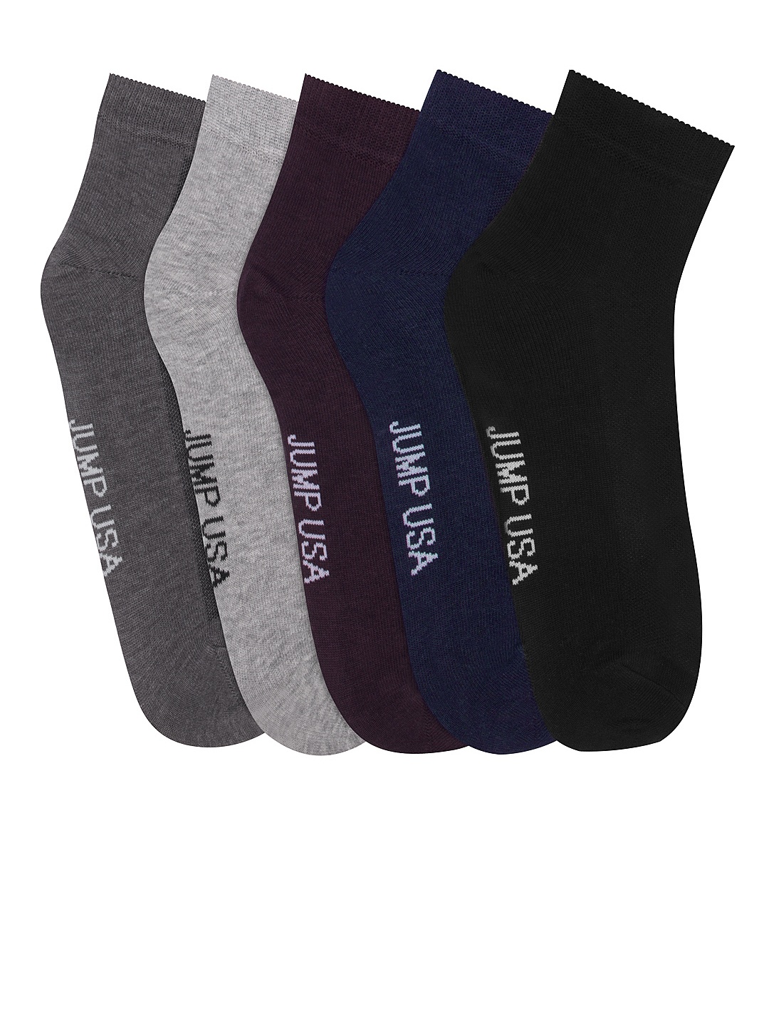 

JUMP USA Men Pack of 5 Ankle Length Socks, Multi
