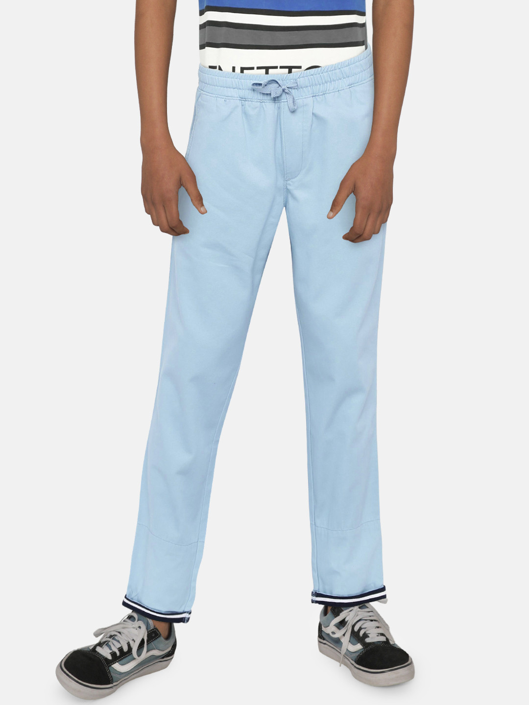 

United Colors of Benetton Boys Blue Regular Fit Solid Trousers