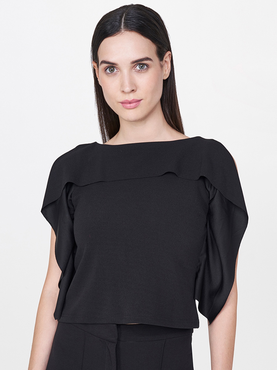 

AND Women Black Solid Top