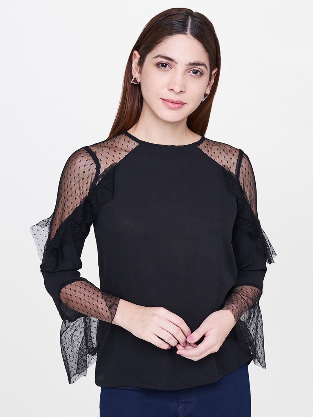 

AND Women Black Solid Top