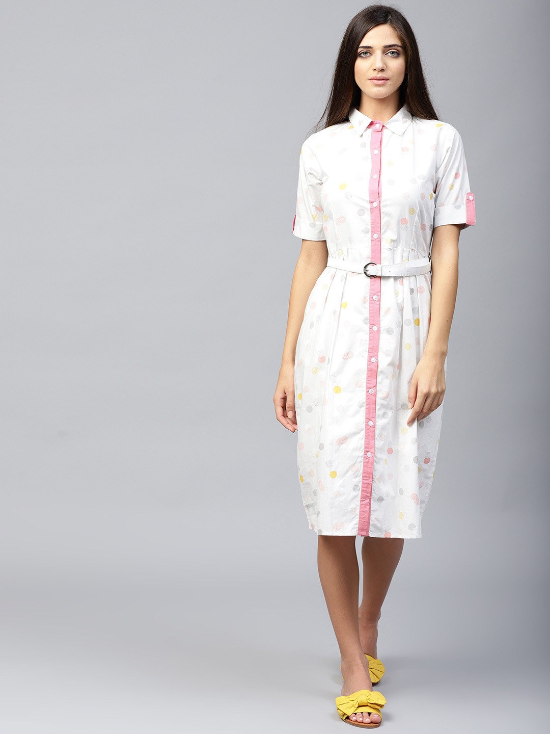 

Athena Women White Printed Shirt Dress