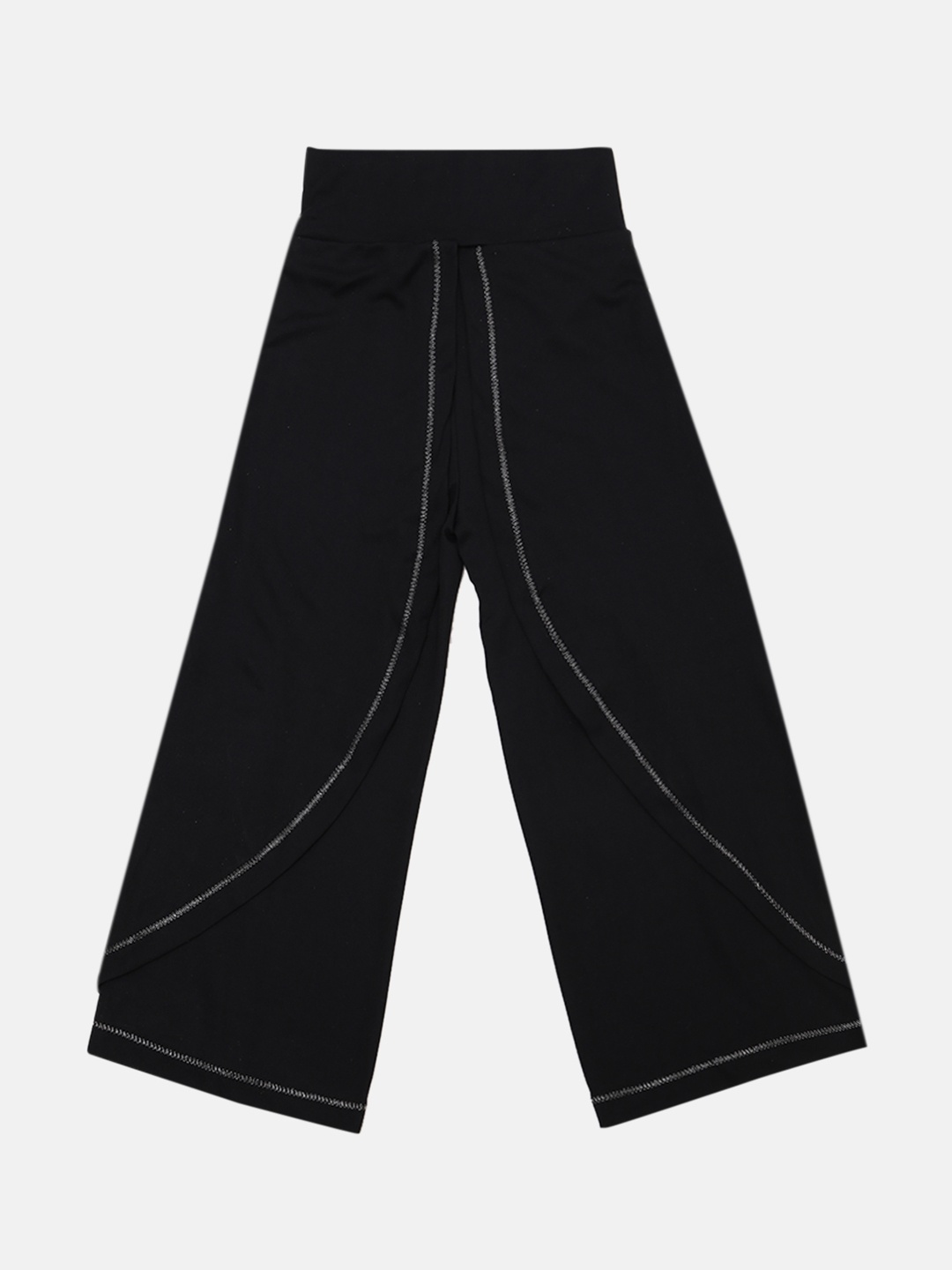 

Lil Orchids Girls Black Solid Loose Fit Solid Parallel Trousers