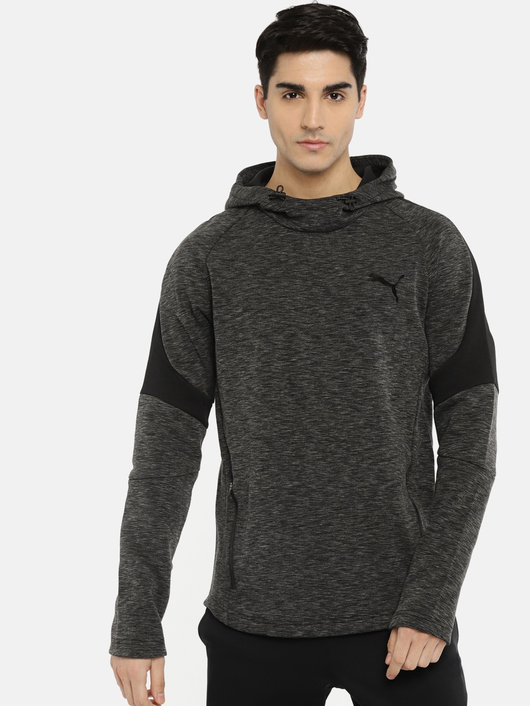 

Puma Men Black Regular Fit Evostripe Hooded Sweatshirt