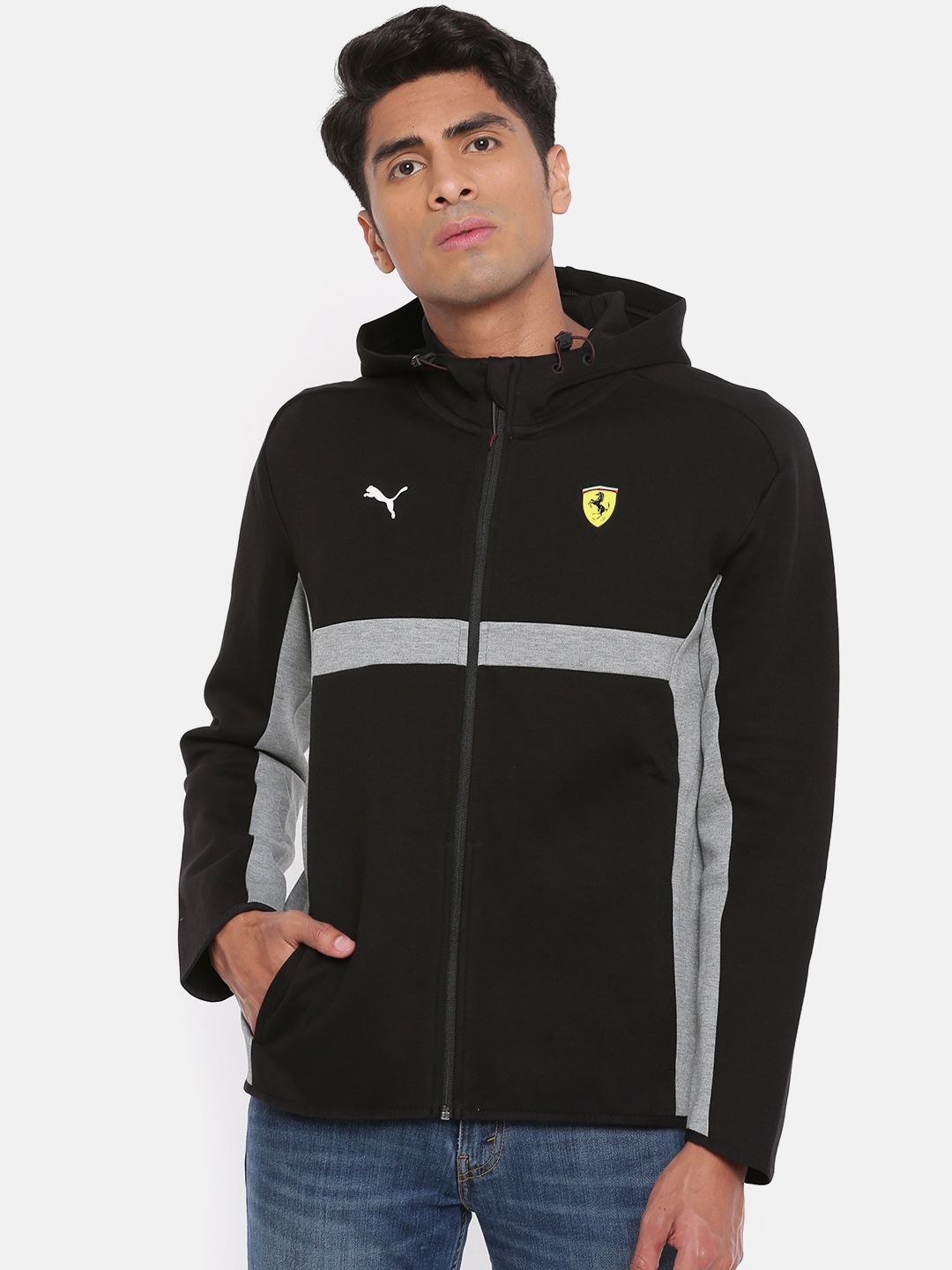 

Puma Men Black Solid SF Hooded Sporty Jacket