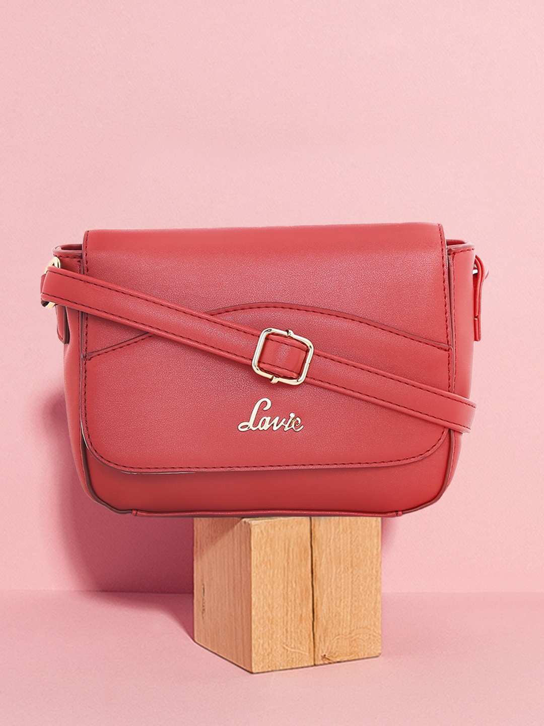 

Lavie Red Textured Sling Bag