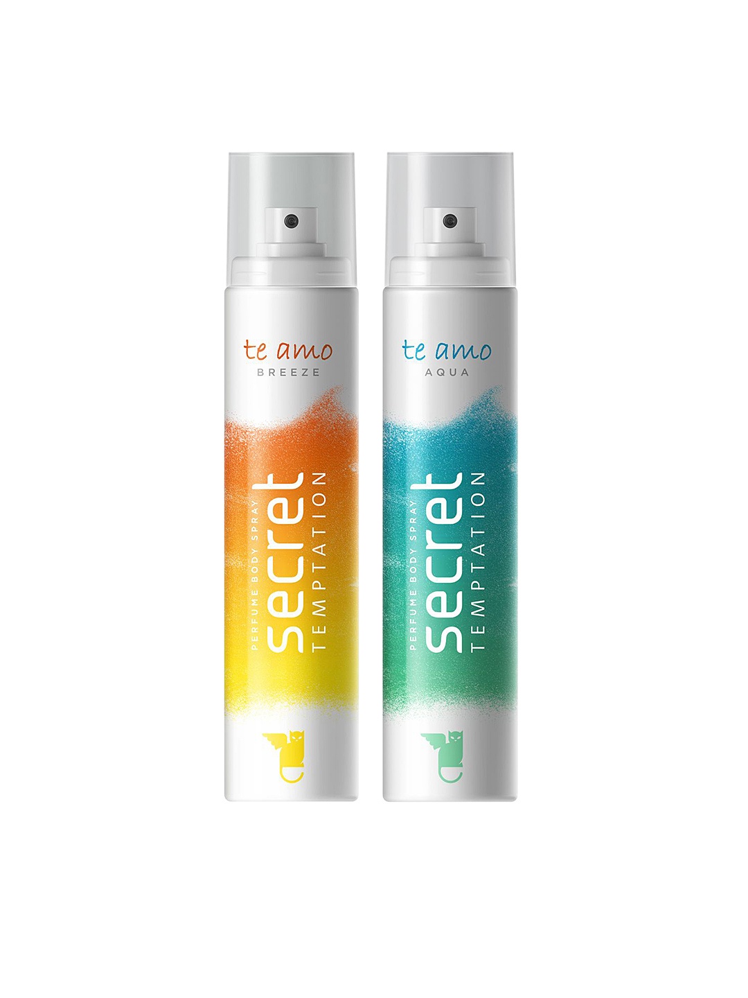 

Secret Temptation Women Pack of 2 Te Amo Aqua & Breeze Perfume Body Sprays 120ml each, White