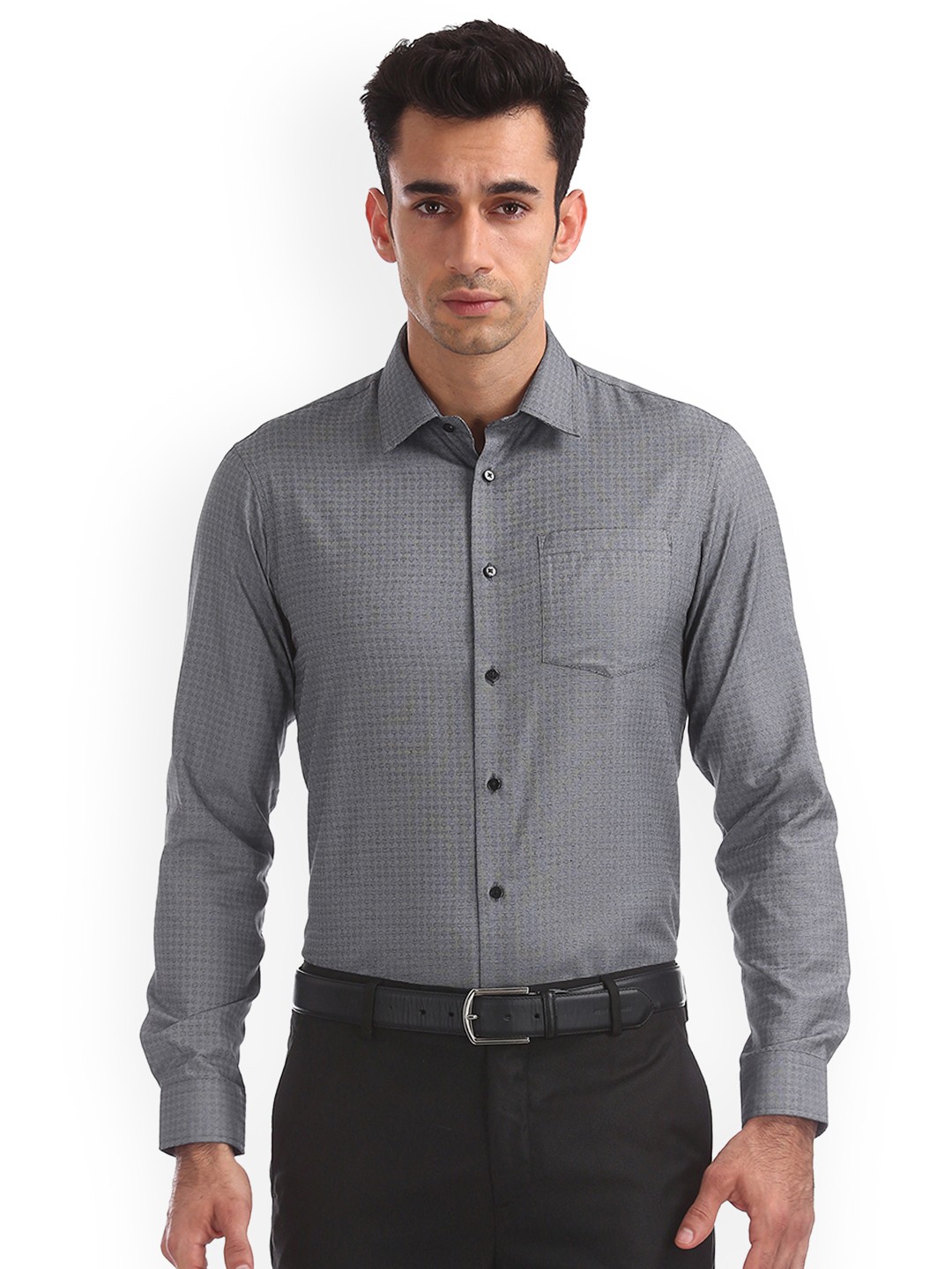 

Arrow New York Men Grey Slim Fit Printed Casual Shirt
