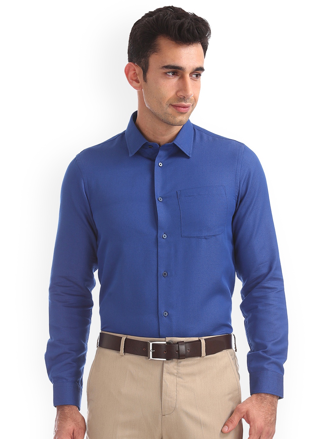 

Arrow New York Men Blue Slim Fit Solid Casual Shirt