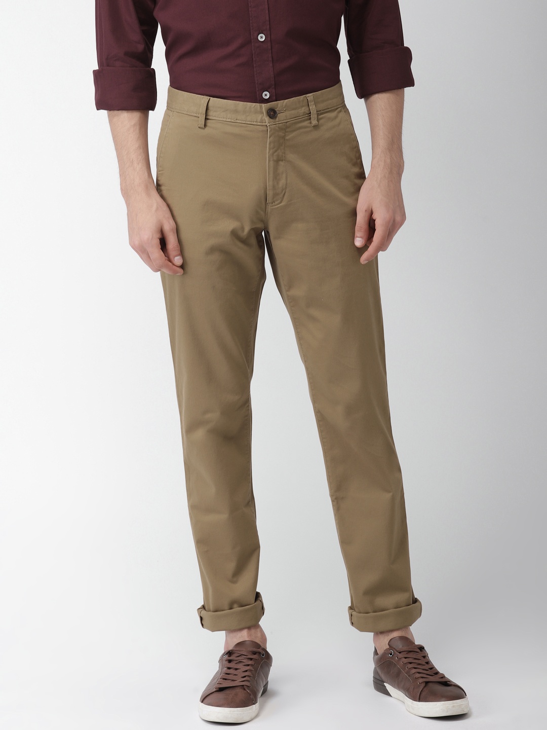 

Arrow Sport Men Brown Chrysler Tapered Fit Self Design Regular Trousers