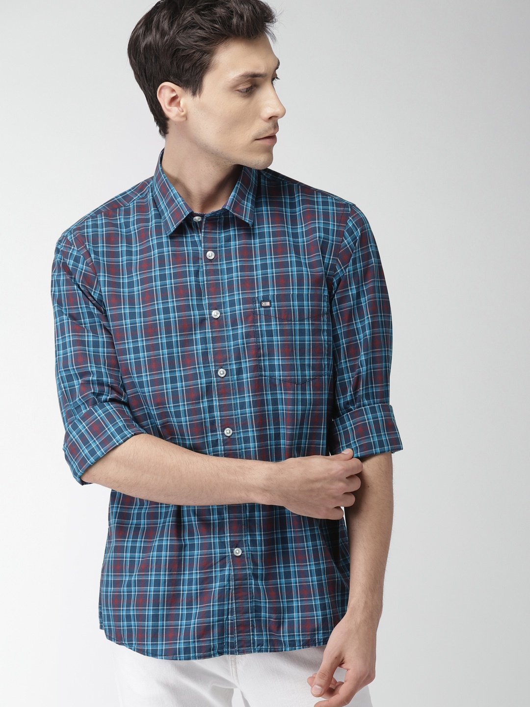 

Arrow Sport Men Blue Slim Fit Checked Casual Shirt