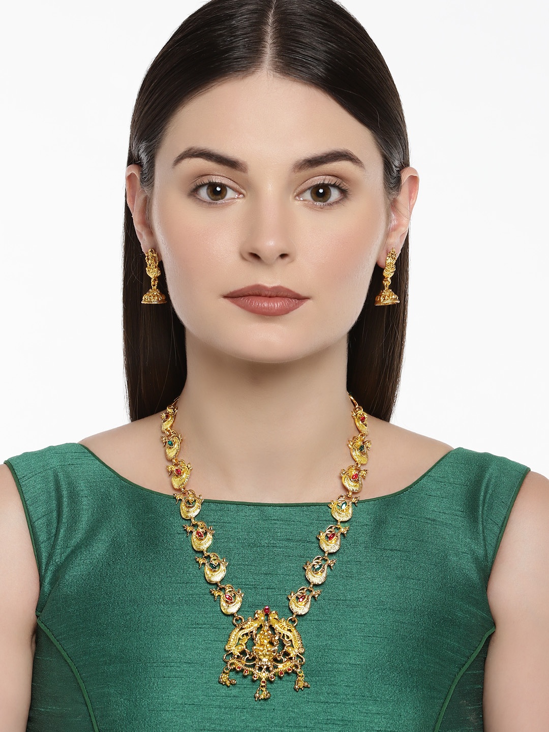 

Zaveri Pearls Gold-Toned Sacred Goddess Jewellery Set