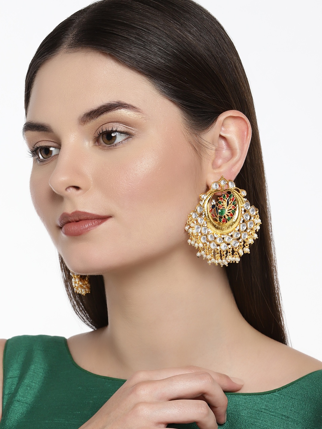 

Zaveri Pearls Gold-Toned Classic Drop Earrings