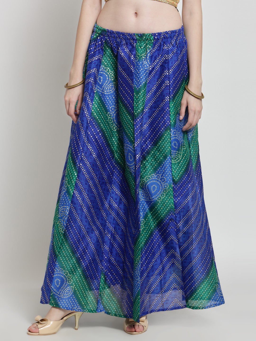 

Castle Women Blue Bandhani Print Maxi Skirt
