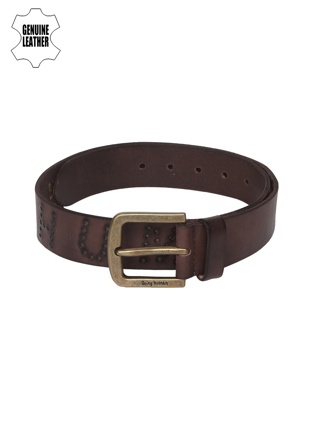 

Being Human Men Brown Textured Genuine Leather Belt