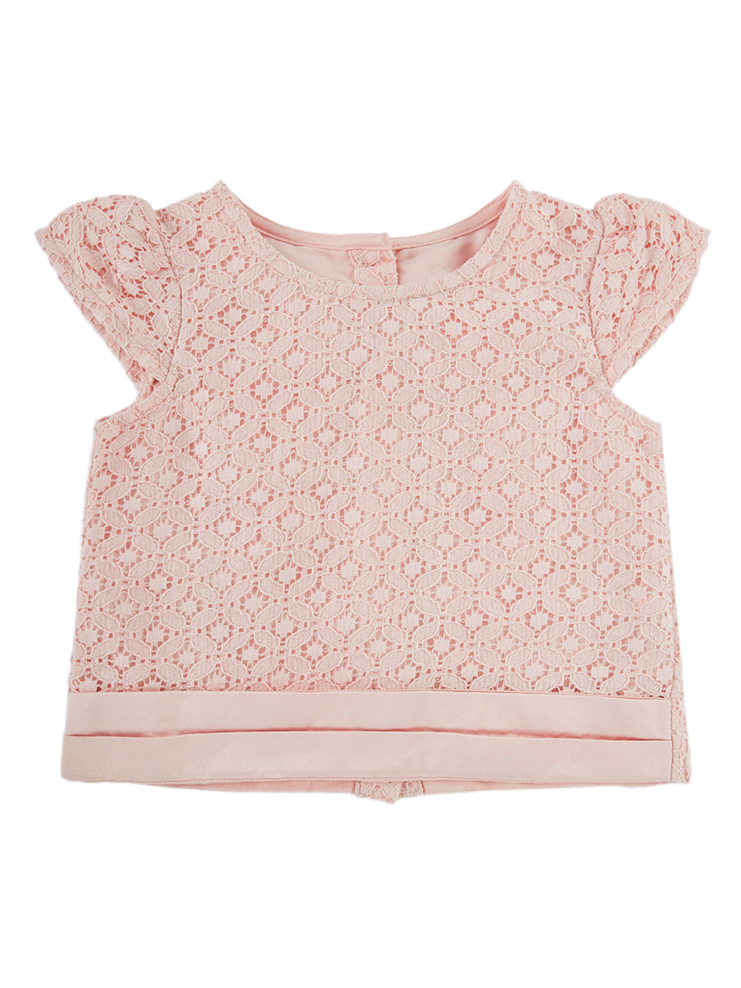 

Chirpie Pie by Pantaloons Girls Pink Self Design Pure Cotton Top