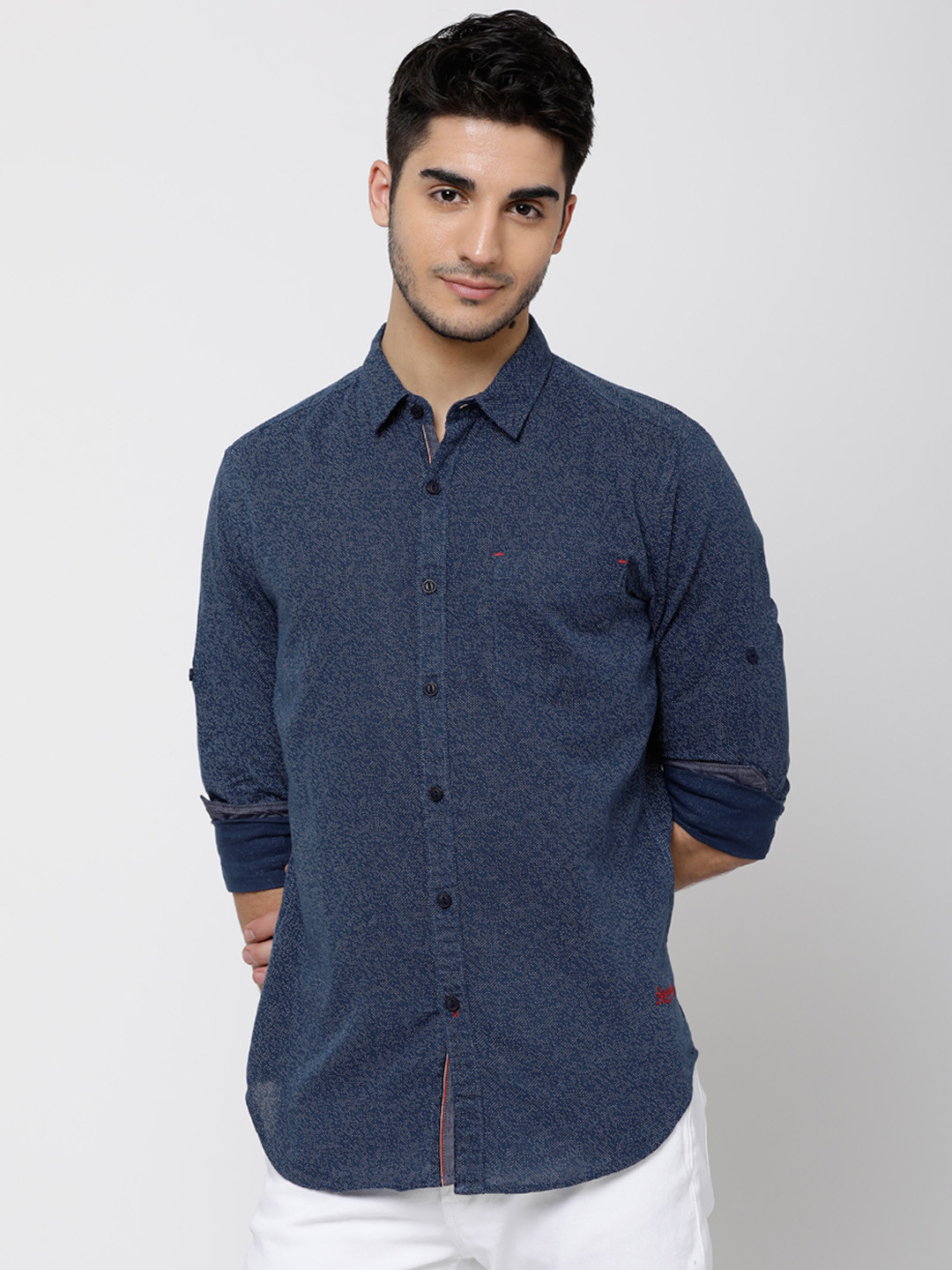 

LOCOMOTIVE Men Blue Slim Fit Printed Casual Shirt