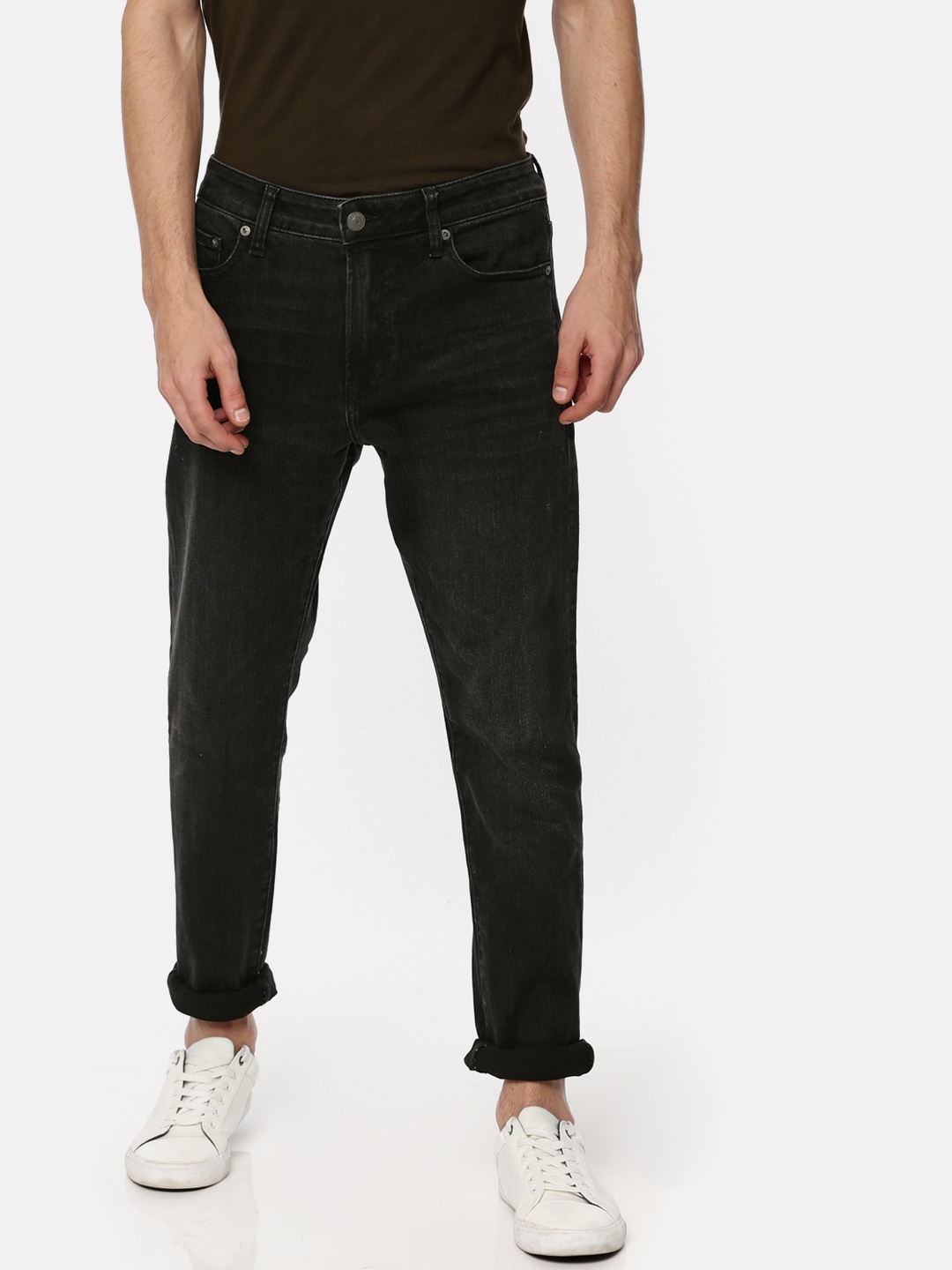 

AMERICAN EAGLE OUTFITTERS Men Black Slim Fit Mid-Rise Clean Look Stretchable Jeans