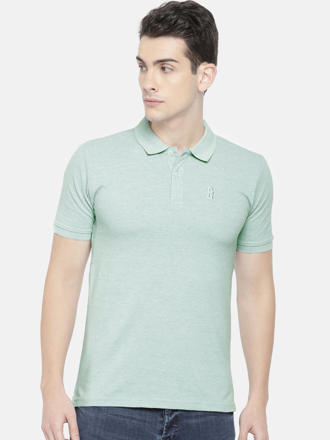 

ONLY & SONS Men Blue Solid Polo Collar T-shirt