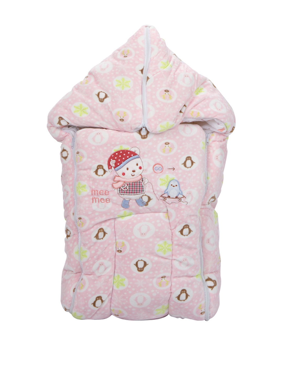 

MeeMee Kids Pink Printed Cozy Carry Nest Bag