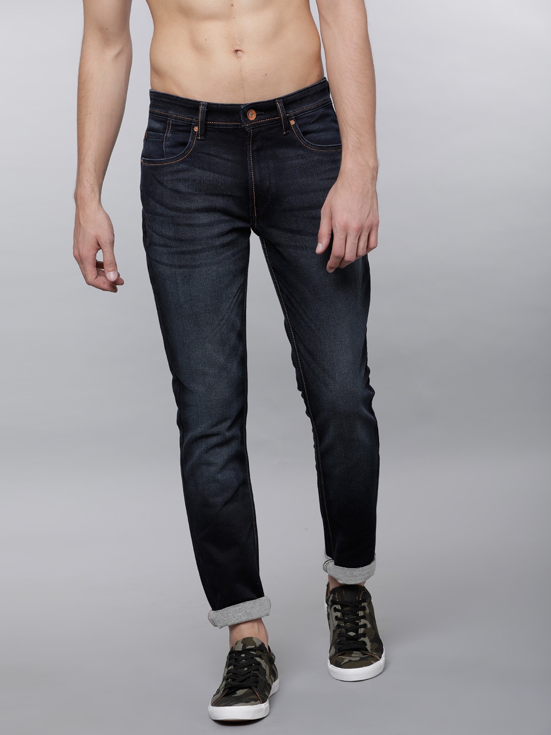 

LOCOMOTIVE Men Blue Slim Fit Mid-Rise Clean Look Stretchable Jeans